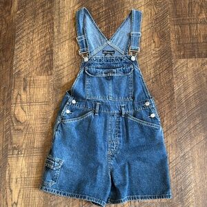 Vintage No Boundaries Y2K Dark Wash Denim Overall Sorts Jr Med 7/8